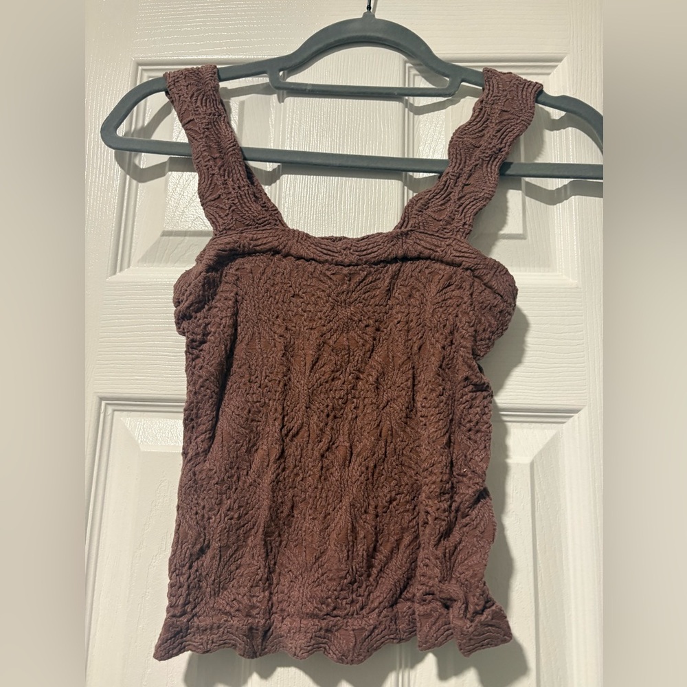 Pink Republic Brown Textured Tank Top